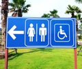 Toilet signboard in public park Royalty Free Stock Photo