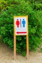 Toilet signpost for men and women