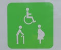 Toilet signs for the elderly, pregnant women and the disabled Royalty Free Stock Photo