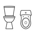 Toilet silhouettes, bowl vector