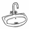 Toilet sink hand drawn outline doodle icon. Sink vector sketch illustration for print, web, mobile and infographics isolated on Royalty Free Stock Photo