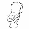 Toilet sketch cartoon drawing. Simple vector clip art illustration Royalty Free Stock Photo