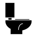 Toilet solid icon. WC vector illustration isolated on white. Restroom glyph style design, designed for web and app. Eps