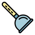 Toilet sucker icon color outline vector