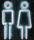 The toilet symbols for men and women