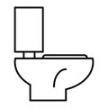 Toilet thin line icon. WC vector illustration isolated on white. Restroom outline style design, designed for web and app