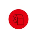 Toilet tissue paper roll vector icon