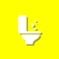 toilet trash white icon with shadow