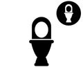 Toilet - white vector icon