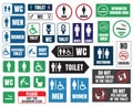 Toilet icons and signs, wc labels Royalty Free Stock Photo