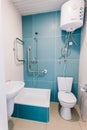 Toilet and Washroom in modern hospital, bathroom Royalty Free Stock Photo