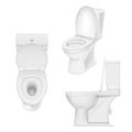 Toilet white bowl set, clean washroom seat