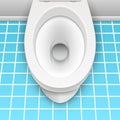Toilet white mockup illustration isolated. Toilet in clean bathroom. Vector home hygiene