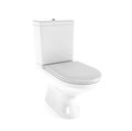 Toilet. White porcelain flush toilet with closed seat. 3d rendering illustration isolated Royalty Free Stock Photo