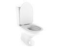 Toilet. White porcelain flush toilet. 3d rendering illustration isolated