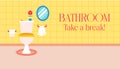 Toilet Yellow Bathroom Flat Banner Royalty Free Stock Photo