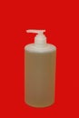 Toiletry of a plastic shampoo or shower gel bottle