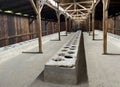 Toilets in the Auschwitz concentration camp in Poland Royalty Free Stock Photo