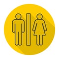 Toilets icon with long shadow