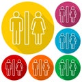 Toilets icon with long shadow Royalty Free Stock Photo