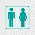 Toilets Icon Unisex - Vector Illustration - Isolated On Transparent Background