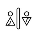 Toilets icon vector isolated on white background, Toilets sign , line and outline elements in linear style