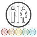 Toilets icons set