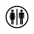 Toilets vector icon. flat toilet symbol. The illustration of the toilet includes figures of ladies and gentlemen.