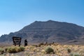 Toiyabe National Forest in Nevada desert - sign marking boundary of forest land