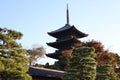 Toji pagoda in the early morning, in Kyoto, Japan