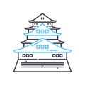 toji temple line icon, outline symbol, vector illustration, concept sign