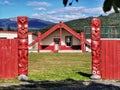 Tokaanu marae on the North Island of New Zealand in the afternoon