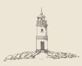 Tokarevskiy lighthouse in Vladivostok. Royalty Free Stock Photo