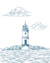 Tokarevskiy lighthouse in Vladivostok. Royalty Free Stock Photo
