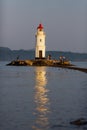 Tokarevsky Lighthouse on a summer evening in Vladivostok