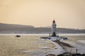 Tokarevsky lighthouse in Vladivostok at dawn on a winter