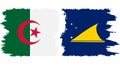 Tokelau and Algeria grunge flags connection vector