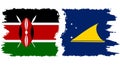 Tokelau and Kenya grunge flags connection vector