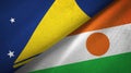 Tokelau and Niger two flags textile cloth, fabric texture