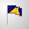 Tokelau waving Flag creative background