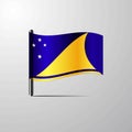 Tokelau waving Shiny Flag design vector