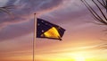 Tokelau waving sunset flag shows victory - animation video