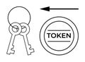 Token Authentication Concept with Security Keys and Arrow Symbol for Authorization Royalty Free Stock Photo
