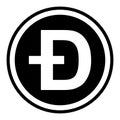Token symbol of the dogecoin cryptocurrency, vector round token coin dogecoin token promising cryptocurrency