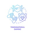Tokenisation and gaming blue gradient concept icon Royalty Free Stock Photo