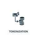 Tokenization icon. Monochrome simple sign from blockchain collection. Tokenization icon for logo, templates, web design