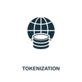 Tokenization icon. Monochrome style design from fintech icon collection. UI and UX. Pixel perfect tokenization icon. For web desig