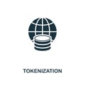 Tokenization icon. Monochrome style design from fintech icon collection. UI and UX. Pixel perfect tokenization icon. For web desig Royalty Free Stock Photo