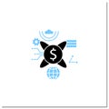 Tokenization technologies glyph icon Royalty Free Stock Photo