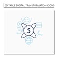 Tokenization technologies line icon